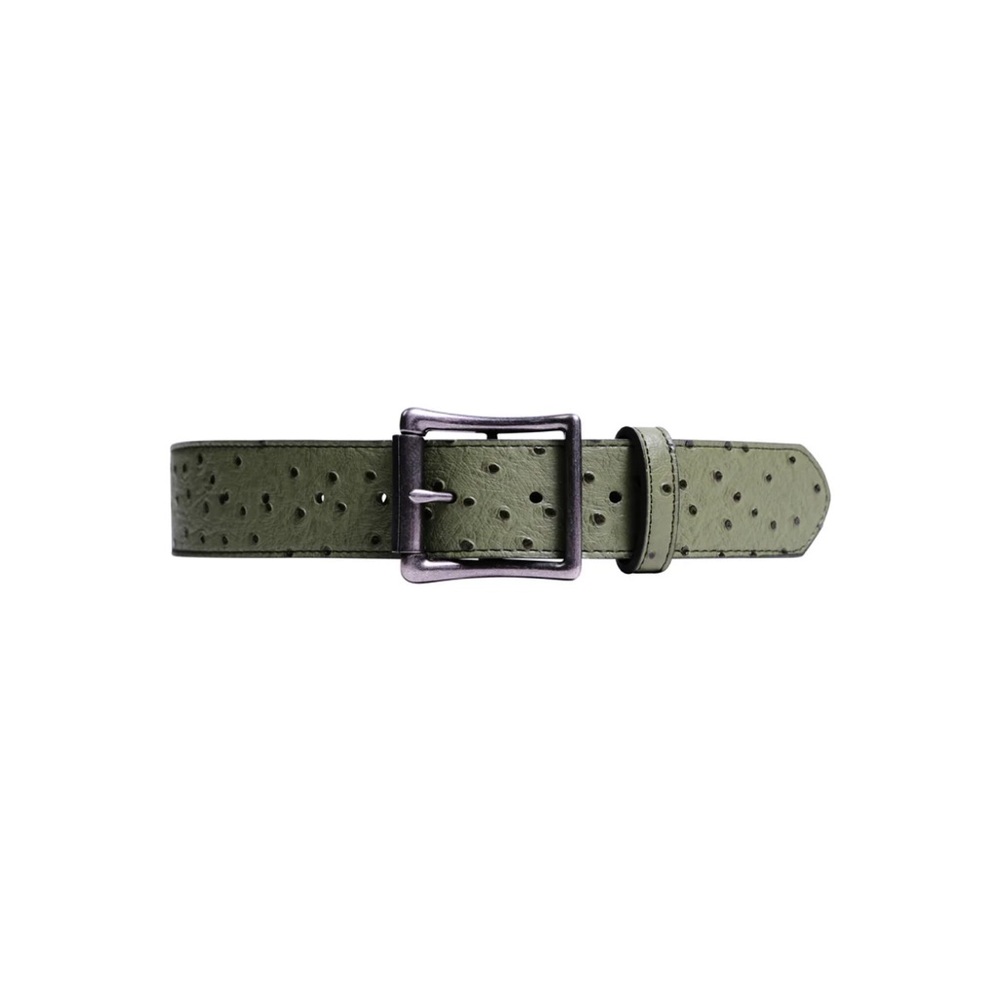 ABRAHAM Green Leather Belt